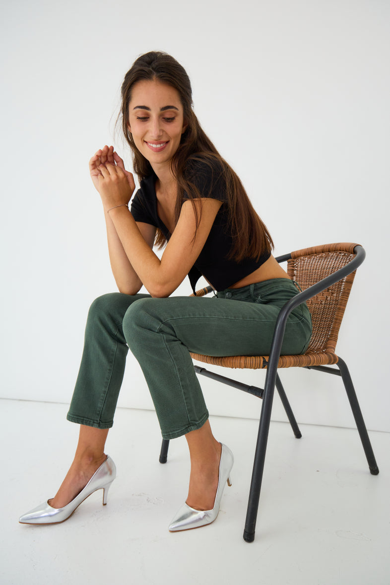 Ana & Lucy |  Dames | Straight leg | Push up | Khaki