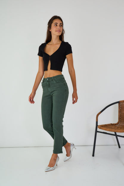 Ana & Lucy |  Dames | Straight leg | Push up | Khaki