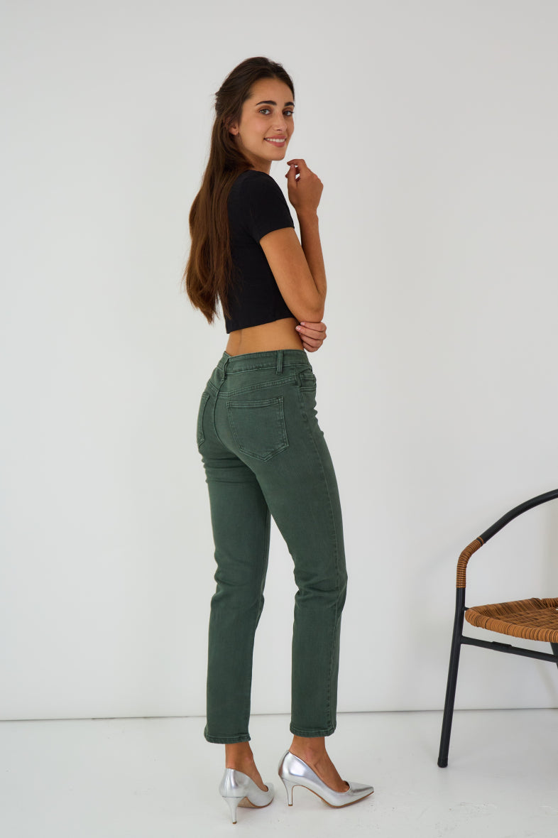 Ana & Lucy |  Dames | Straight leg | Push up | Khaki