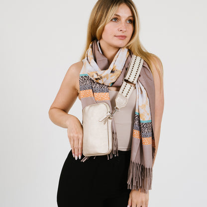 Schoudertasje - telefoontasje | Crossbody | effen | Taupe
