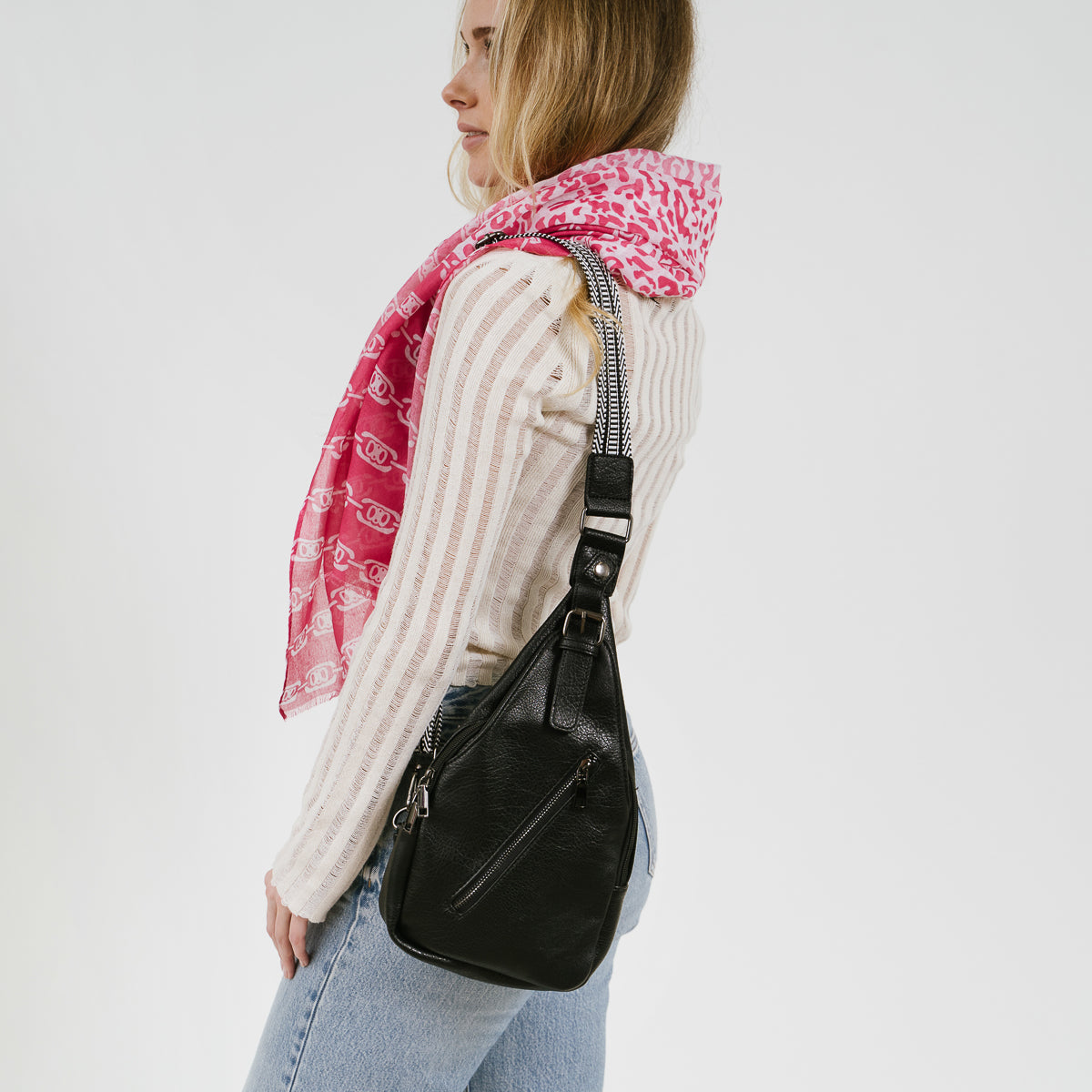 "Leren" Tas | Sunset Fashion | Cross body bag | Zwart