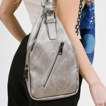 "Leren" Tas | Sunset Fashion | Cross body bag | Zilver