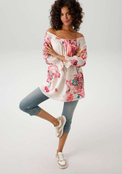 Aniston | Dames | Blouse | Chiffon | Bloemenprint | Meerkleurig
