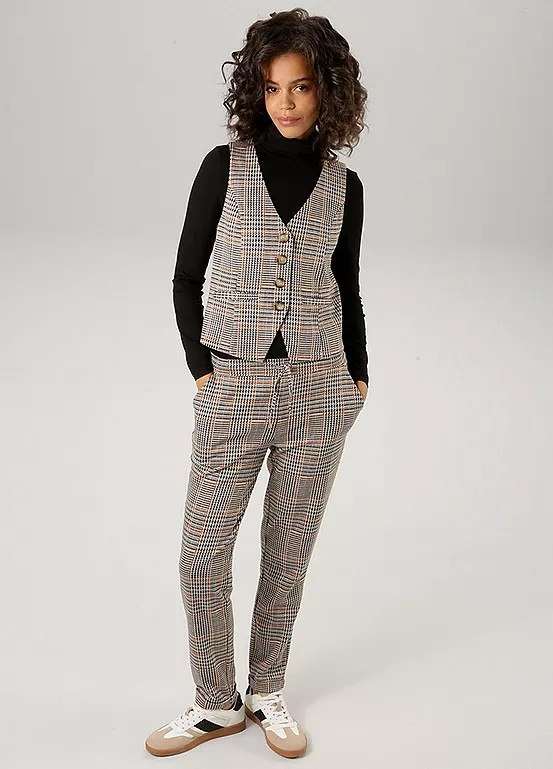 Aniston | Dames | Check print | pull on broek