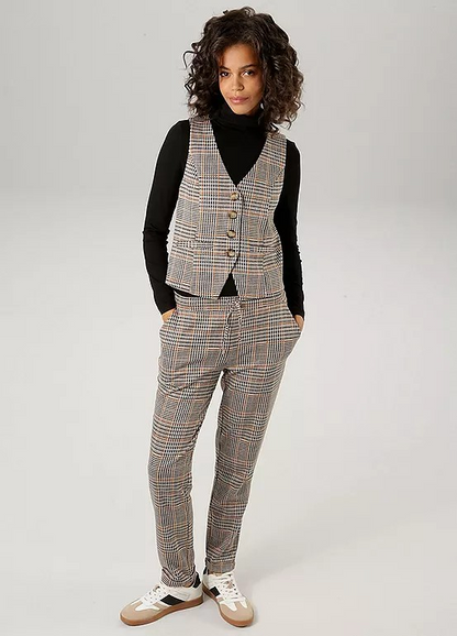 Aniston | Dames | Check print | pull on broek