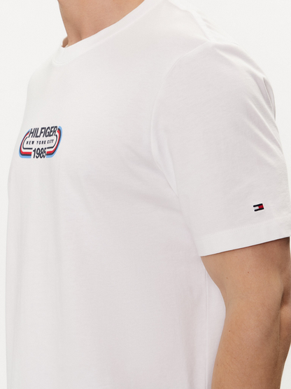 Tommy Hilfiger | Heren | Track logo Crew neck Tee | Wit