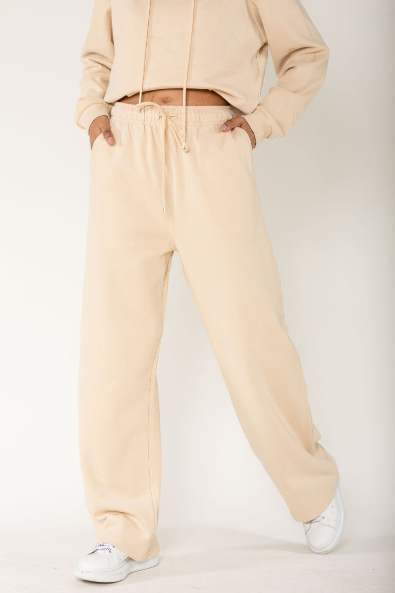 Nina Carter | Dames | Huispak - Jogging pak | rechte pijpen | 2 delig | Creme