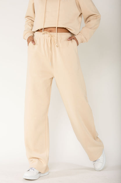 Nina Carter | Dames | Huispak - Jogging pak | rechte pijpen | 2 delig | Creme