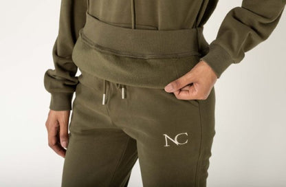 Nina Carter | Dames | Huispak - Jogging pak | rechte pijpen | 2 delig | Khaki