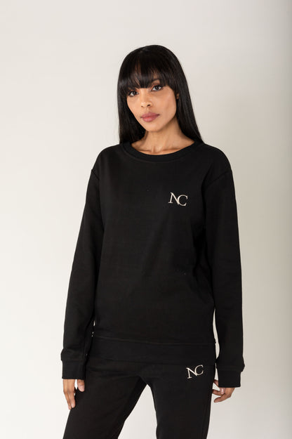 Nina Carter | Dames | Huispak - Jogging pak | aangesloten pijpen | 2 delig | Zwart