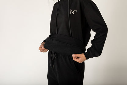 Nina Carter | Dames | Huispak - Jogging pak | aangesloten pijpen | 2 delig | Zwart