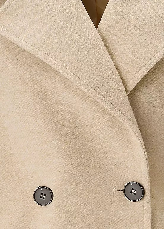 Aniston | Dames | Korte Mantel | Double Breasted | Reverskraag | Beige