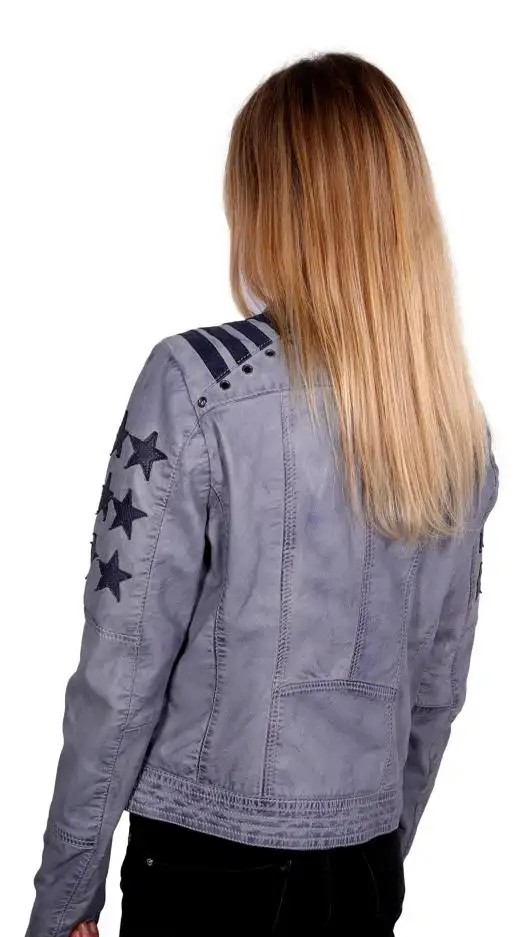KangaROOS | Dames | "Rocking" leren jack | Faded blue - grey