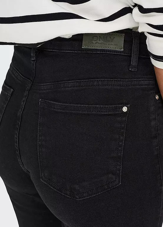 Only | Dames | Jeans | MIDSLIM | Onlsui | Zwart Denim