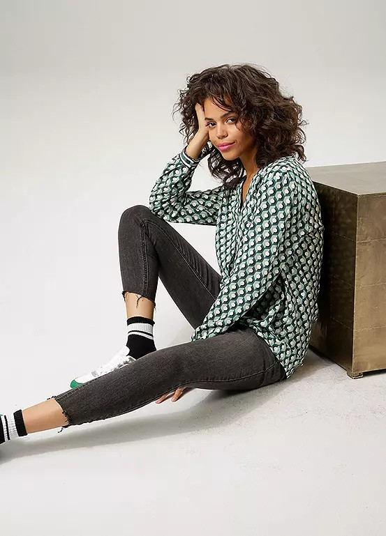 Aniston | Dames |  Blouse | Graphic print | Groen