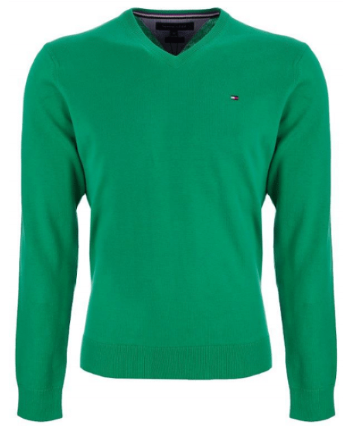 Tommy Hilfiger | Heren | Classic V hals trui | Fris Groen