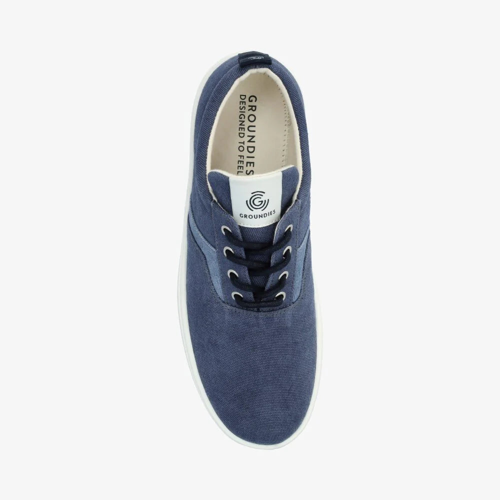 Barefoot Groundies®| Sneakers | Dames | Vegan | Gerecycled canvas | Ademend en licht | Zero drop | Zomerschoen | Blauw