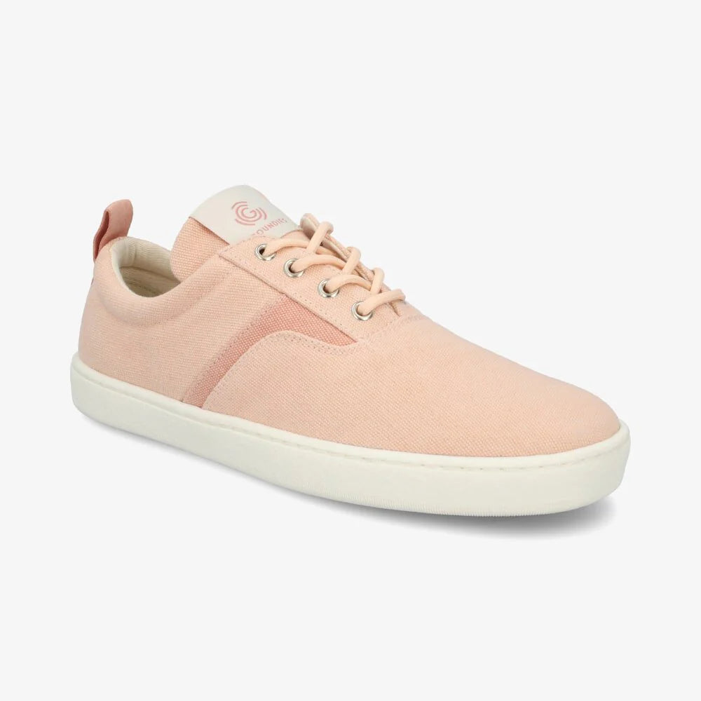 Barefoot Groundies®| Sneakers | Dames | Vegan | Gerecycled canvas | Ademend en licht | Zero drop | Zomerschoen | Roze