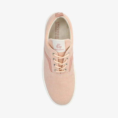 Barefoot Groundies®| Sneakers | Dames | Vegan | Gerecycled canvas | Ademend en licht | Zero drop | Zomerschoen | Roze