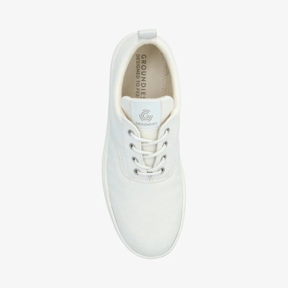 Barefoot Groundies®| Sneakers | Dames | Vegan | Gerecycled canvas | Ademend en licht | Zero drop | Zomerschoen | Wit