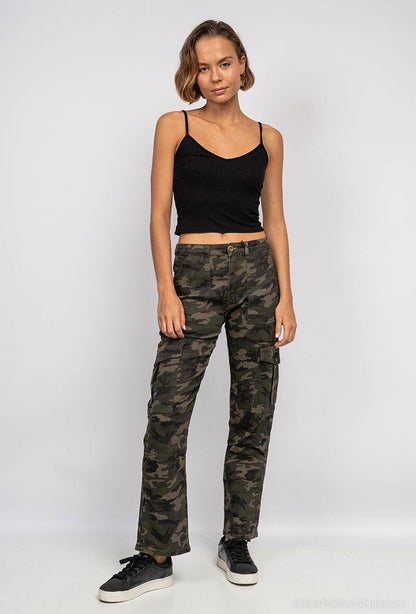 My Bestiny | Dames | Cargo denim straight fit | Camouflage