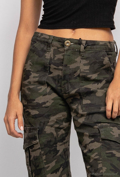 My Bestiny | Dames | Cargo denim straight fit | Camouflage