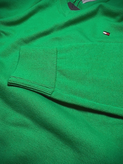 Tommy Hilfiger | Heren | Classic V hals trui | Fris Groen