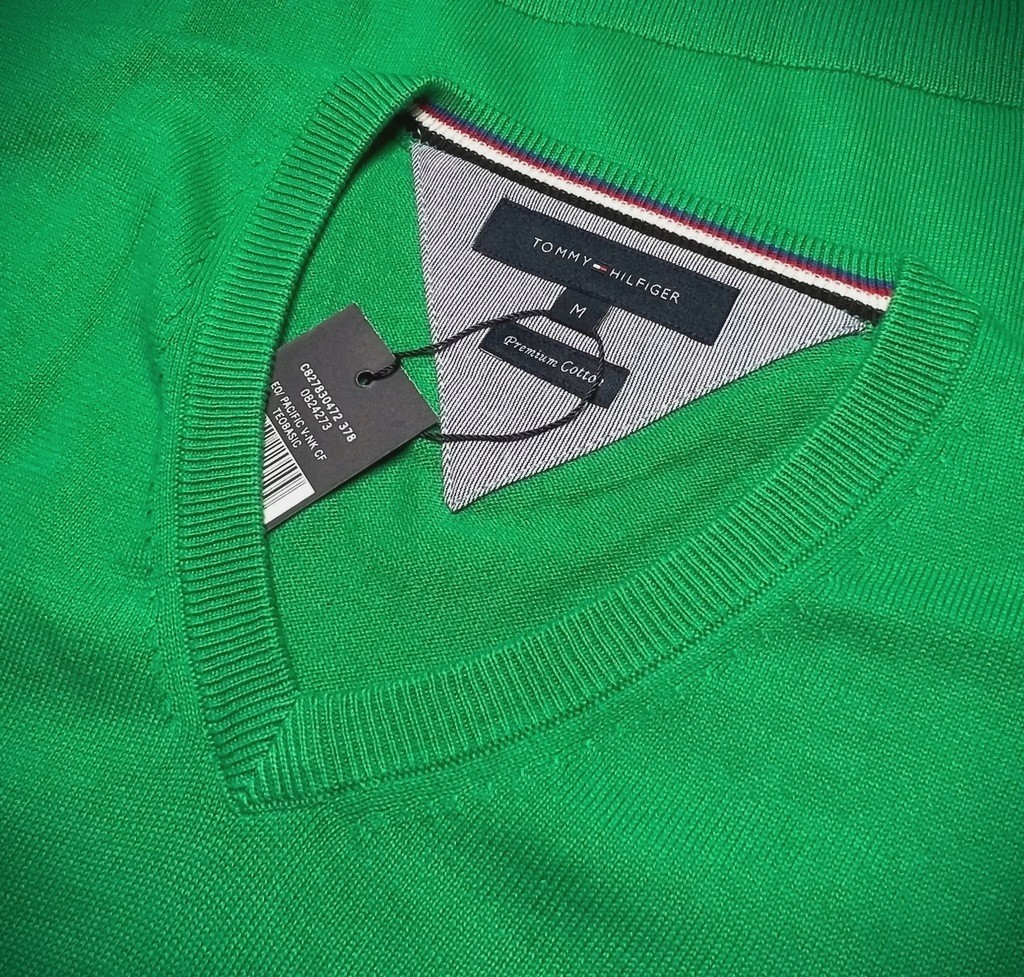 Tommy Hilfiger | Heren | Classic V hals trui | Fris Groen