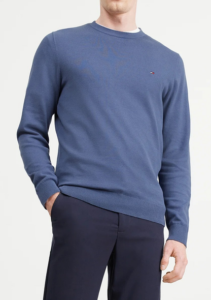 Tommy Jeans | Heren | Regular fleece crew neck | Faded Indigo