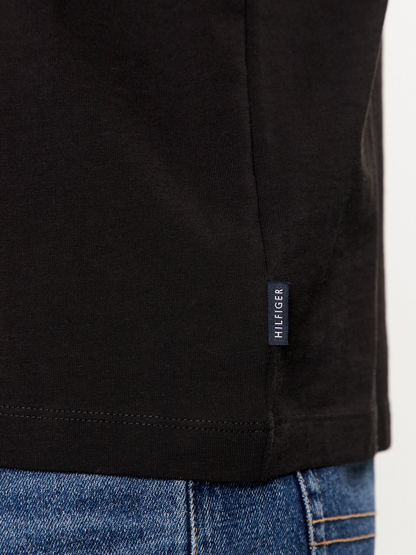 Tommy Hilfiger | Heren | Track logo Crew neck Tee | Black / Zwart