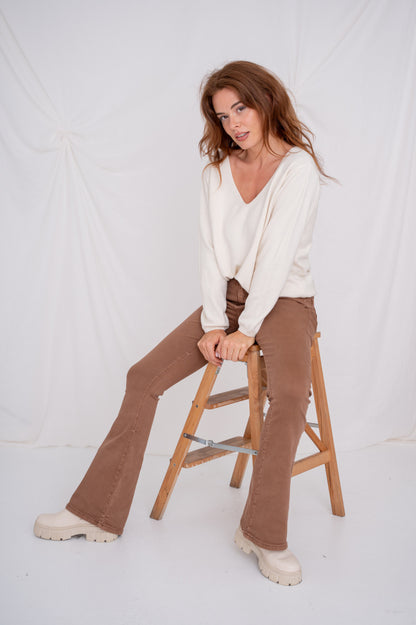 Ana & Lucy | Dames | Flared - Push up | Bruin - Warm Cognac