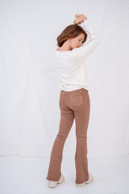 Ana & Lucy | Dames | Flared - Push up | Bruin - Warm Cognac