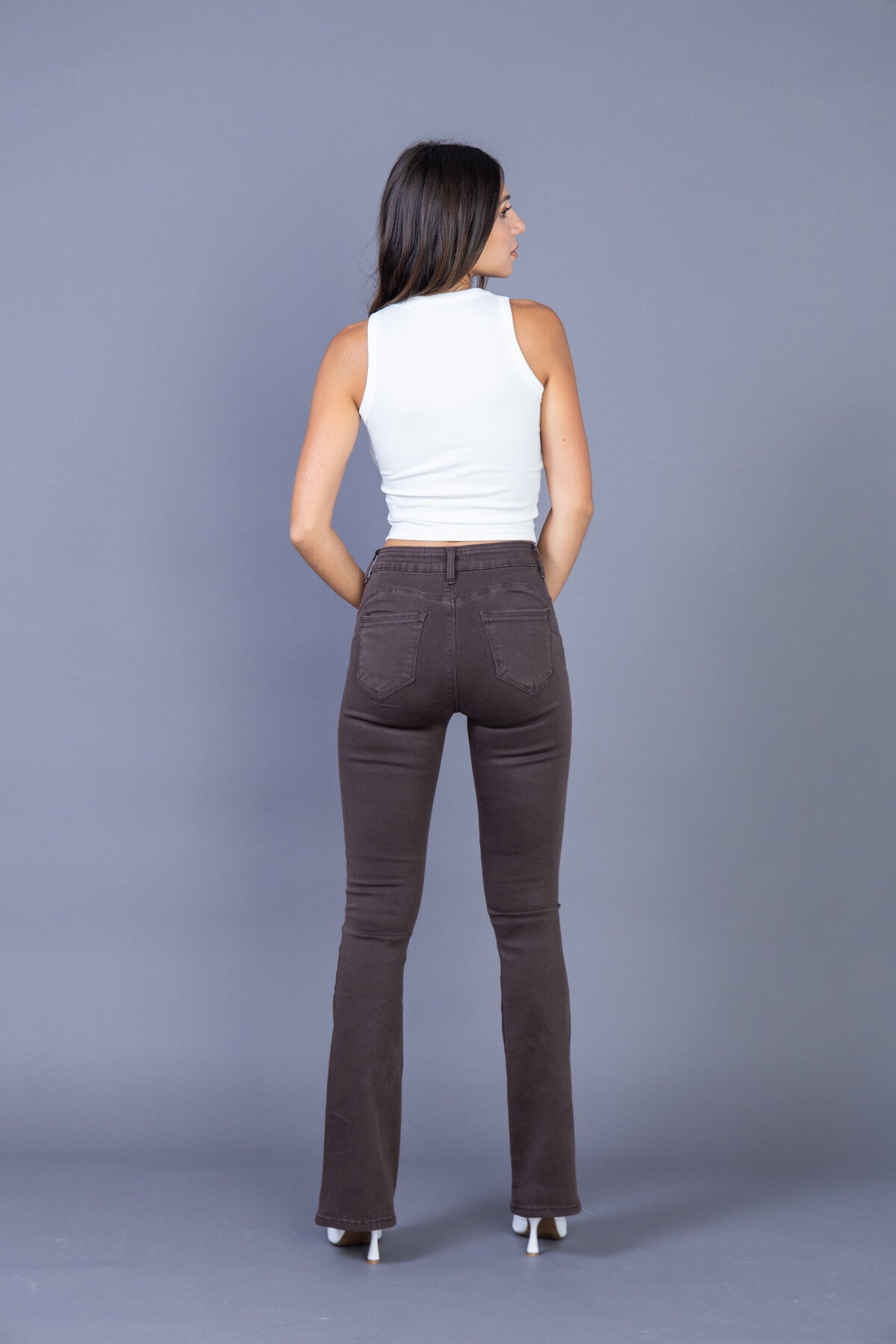 Ana & Lucy | Dames | Flared - Push up | Donker bruin - dark koffie