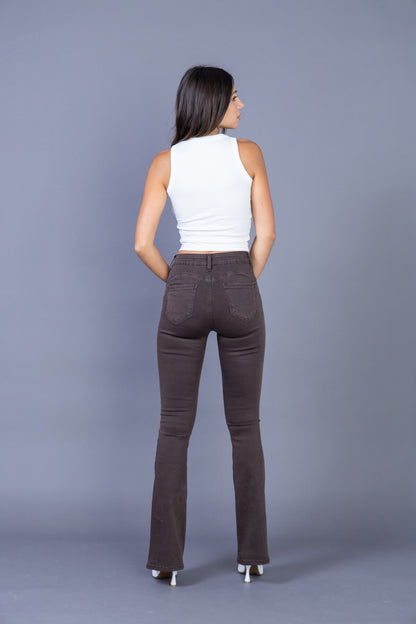 Ana & Lucy | Dames | Flared - Push up | Donker bruin - dark koffie