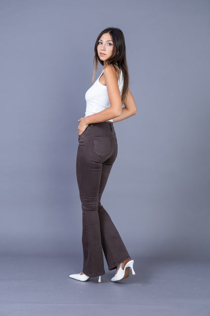 Ana & Lucy | Dames | Flared - Push up | Donker bruin - dark koffie