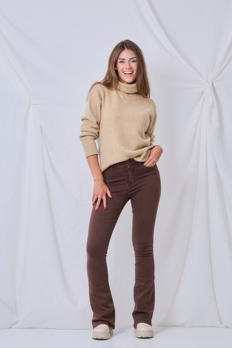 Ana & Lucy | Dames | Flared - Push up | Bruin - Chocolade