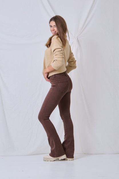 Ana & Lucy | Dames | Flared - Push up | Bruin - Chocolade