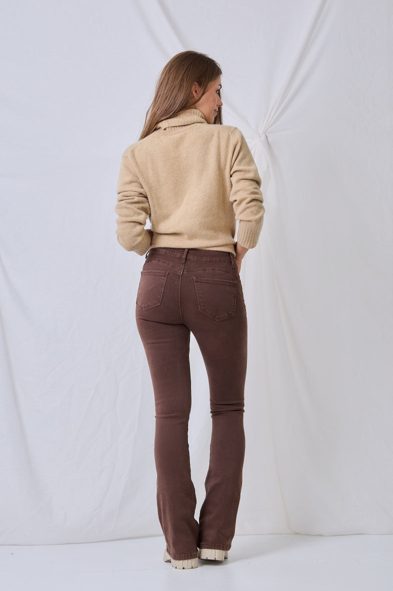 Ana & Lucy | Dames | Flared - Push up | Bruin - Chocolade