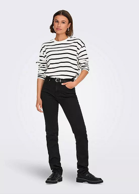 Only | Dames | Jeans | MIDSLIM | Onlsui | Zwart Denim