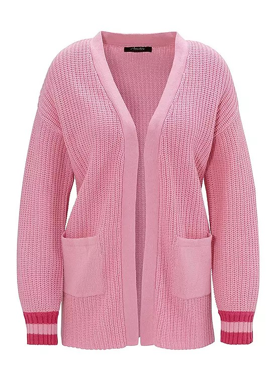 Aniston | Dames | Vest | Edge to Edge vest | Roze met streep en zakken