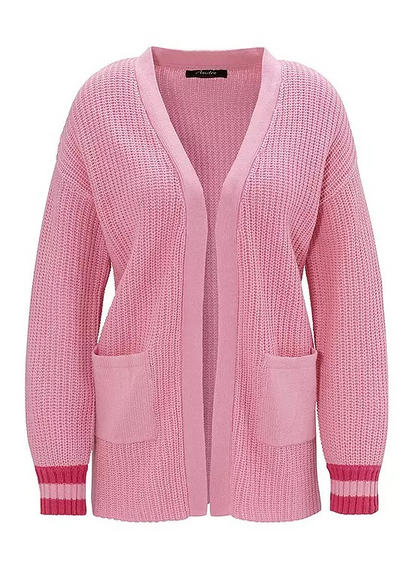Aniston | Dames | Vest | Edge to Edge vest | Roze met streep en zakken