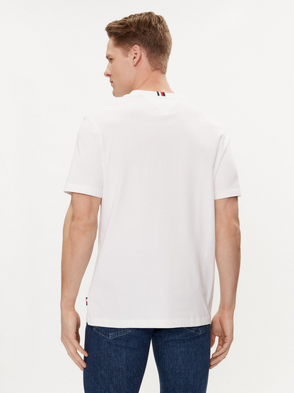 Tommy Hilfiger | Heren | Track logo Crew neck Tee | Wit