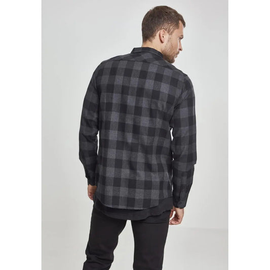 Urban Classics | Heren | Flanel Overhemd | Zwart Grijs Geblokt
