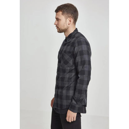 Urban Classics | Heren | Flanel Overhemd | Zwart Grijs Geblokt