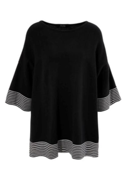 Aniston | Dames | Gebreide trui "Poncho stijl" | Zwart