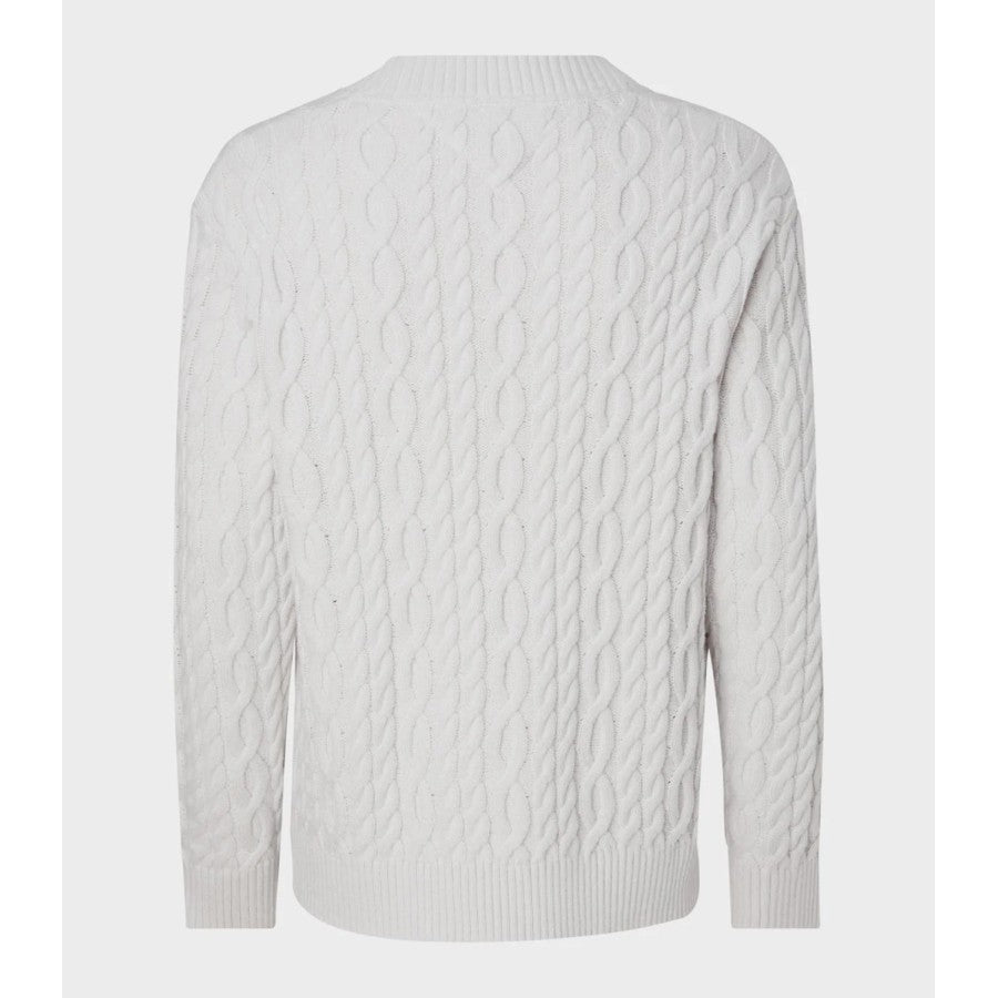 Tommy Jeans | Heren | TJM Rlxd Collegiate Sweater | Kabel met print | Licht grijs