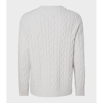 Tommy Jeans | Heren | TJM Rlxd Collegiate Sweater | Kabel met print | Licht grijs