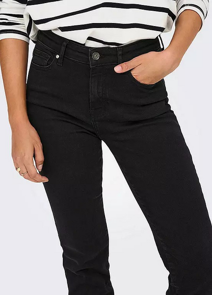 Only | Dames | Jeans | MIDSLIM | Onlsui | Zwart Denim