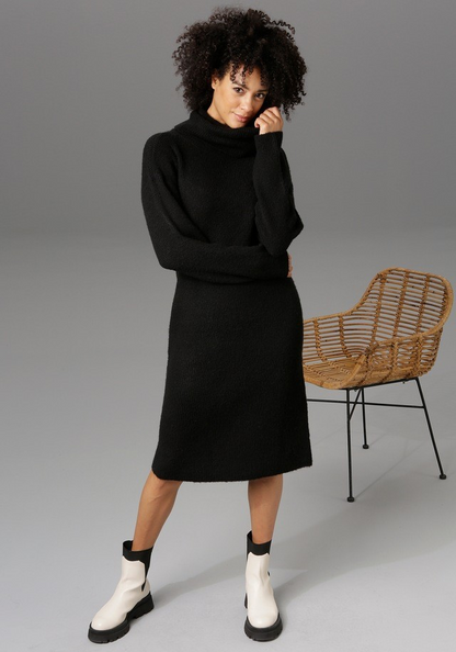 Aniston | Dames | Jurk | Gebreid | Zwart