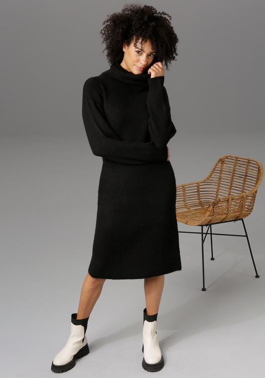 Aniston | Dames | Jurk | Gebreid | Zwart